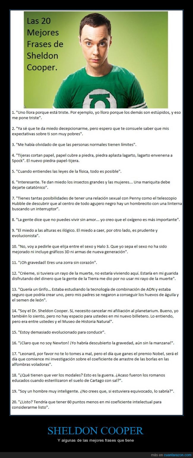 listo,mejores,the big bang theory,sheldon cooper,frases,inteligente,tbbt